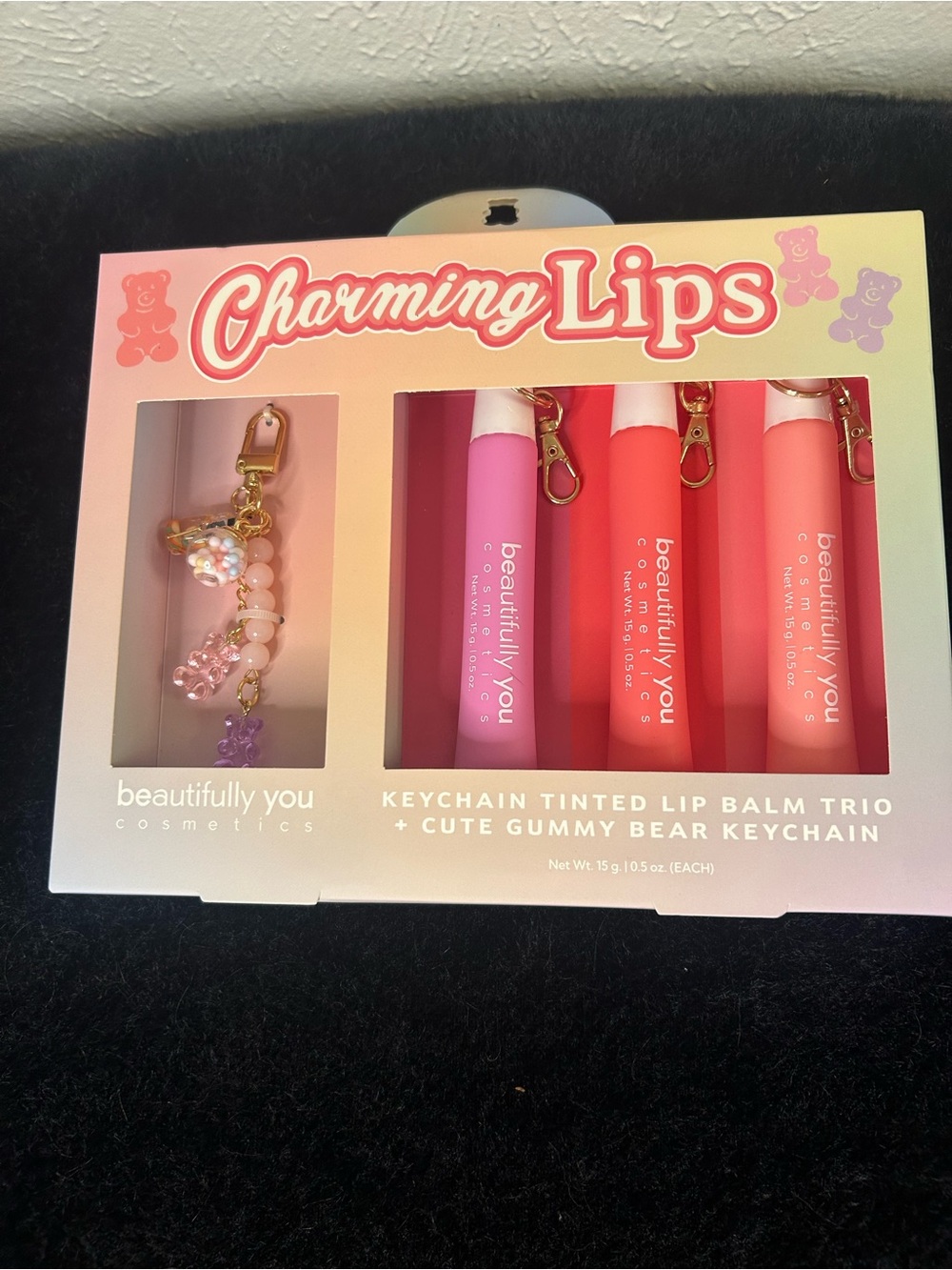 Beautifully You Charming Lips Keychain Tinted Lip Balm Trio — Pink & Coral Set